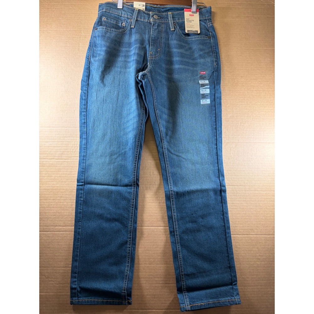 Levi's 541 Athletic Taper Jeans Mens 30x32 Blue Stretch Denim New With Tags
